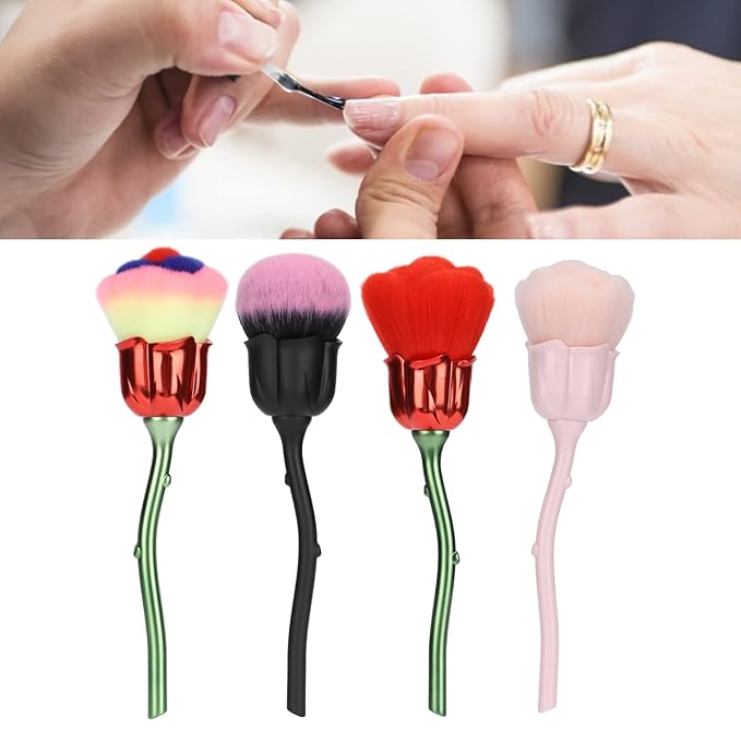 Rose Shape Nail Dust Brushes