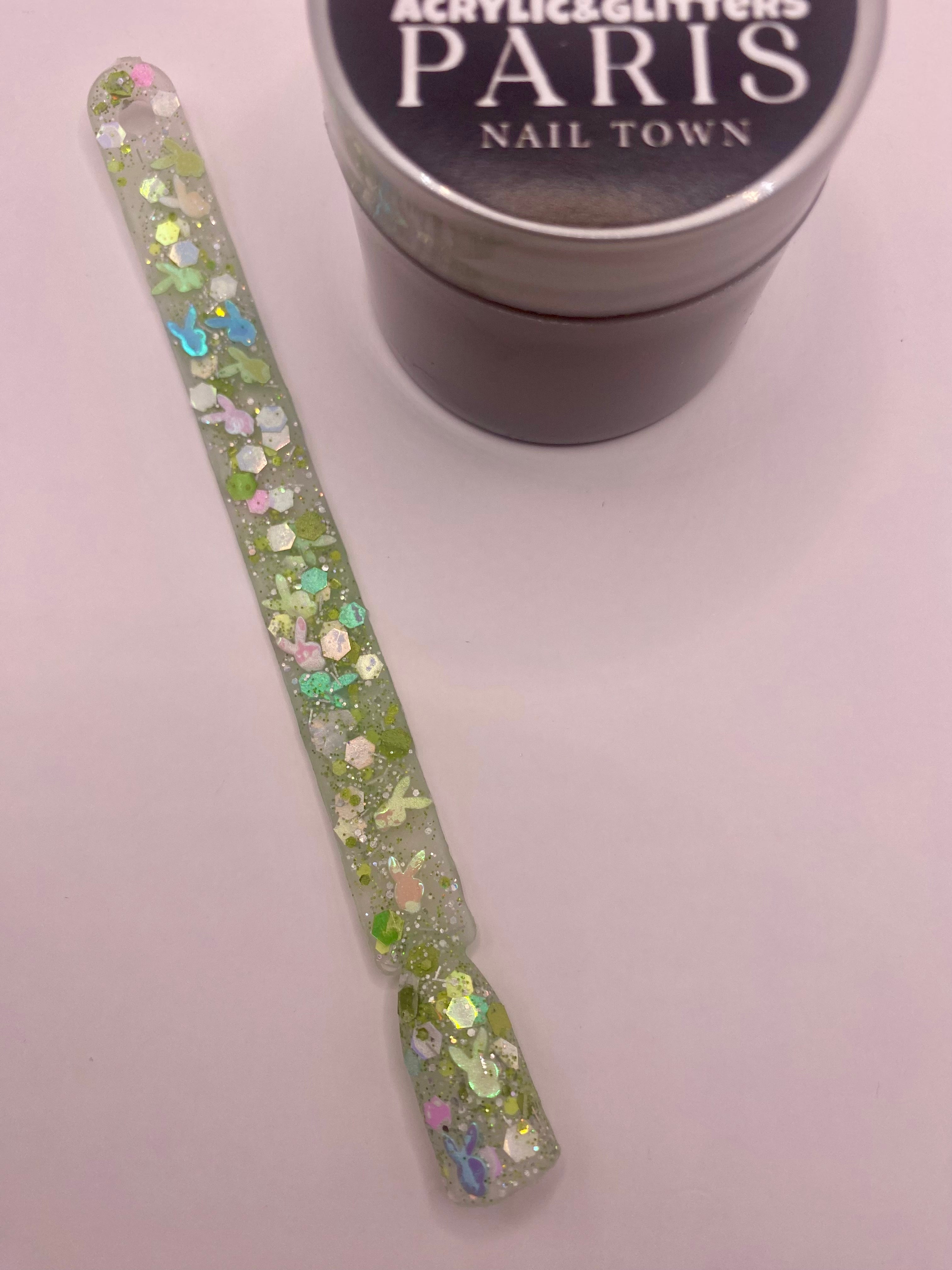 BUNNY SUMMER,FALL CHUNKY GLITTER ACRYLICS POWDER 6 COLORS AVAILABLE 1.OZ EACH JAR