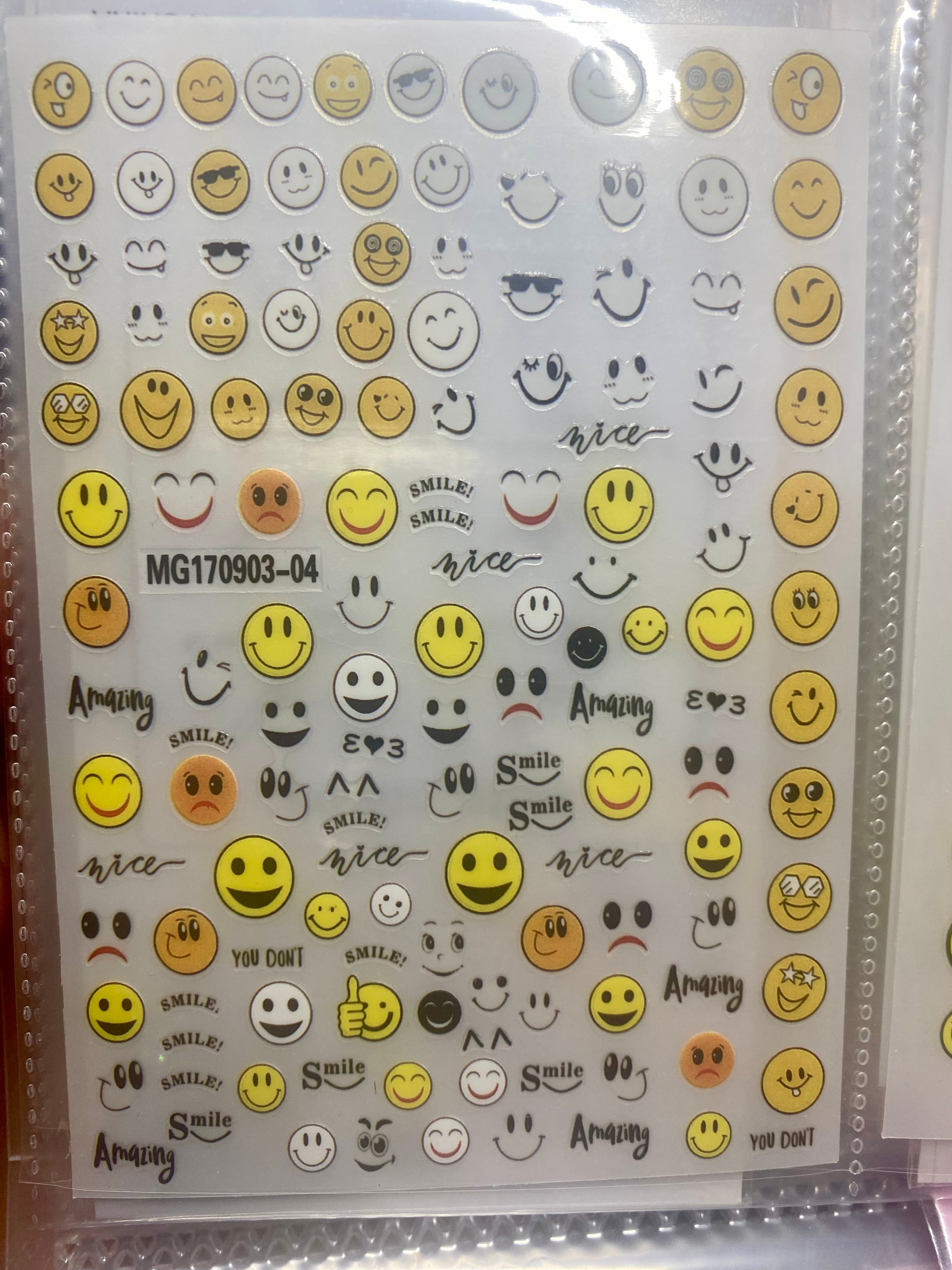 Emoji happy face nail art stickers nail decoration