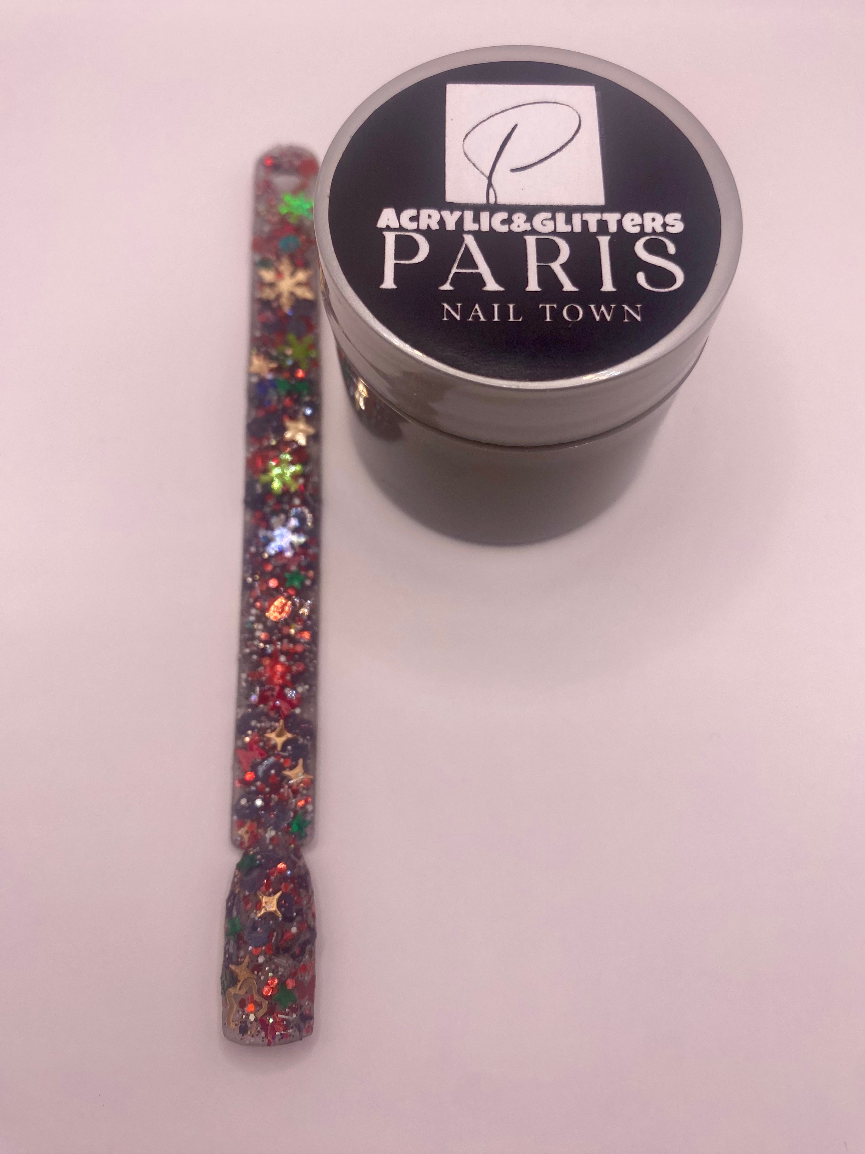 SNOW FLAKES,CHRISTMAS CHUNKY GLITTER ACRYLICS POWDER 6 COLORS AVAILABLE 1.OZ EACH JAR