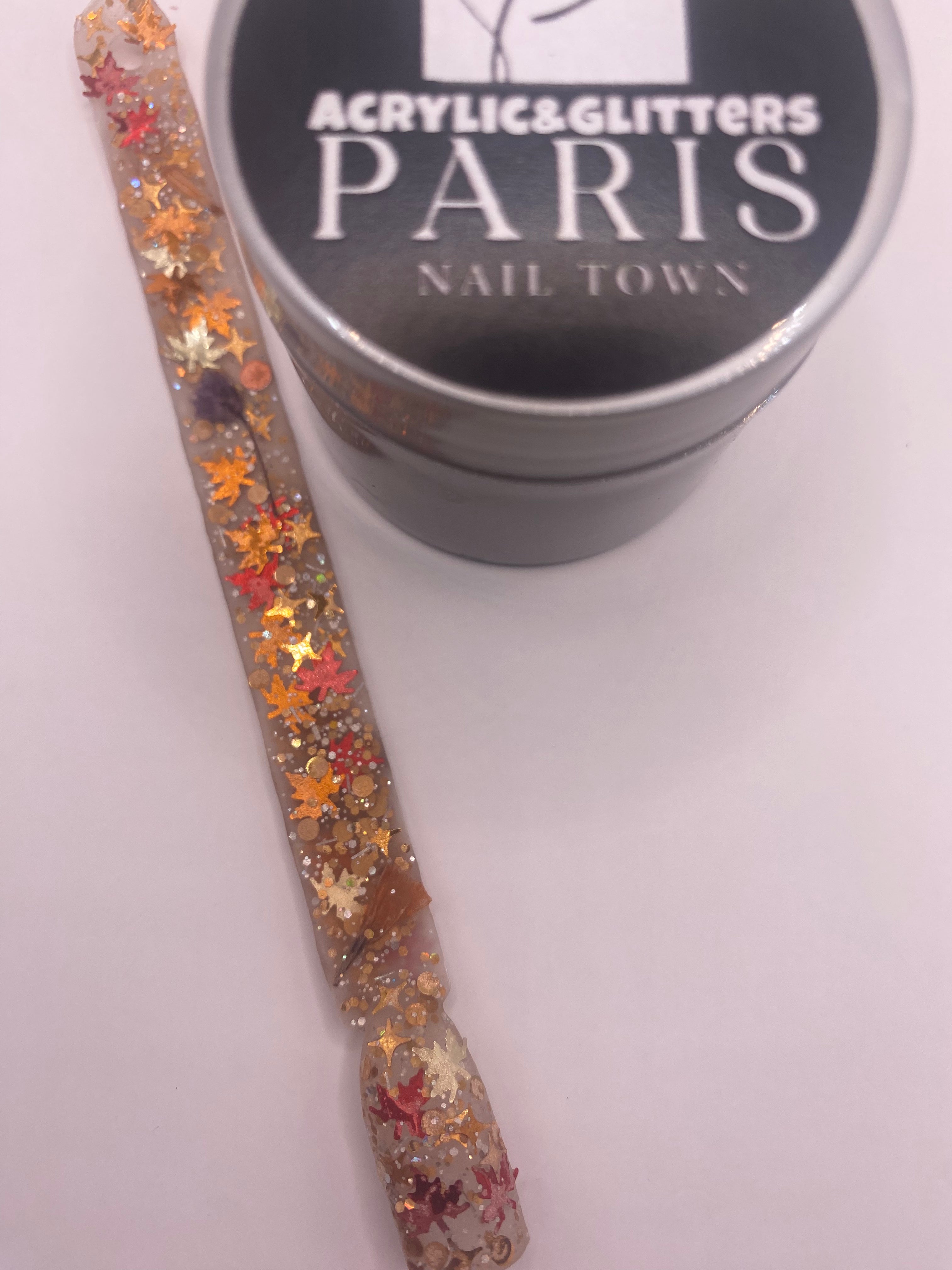 LEAFS FALL CHUNKY GLITTER ACRYLICS POWDER 6 COLORS AVAILABLE 1.OZ EACH JAR