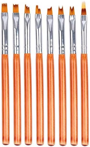 Short Handle Nail Brushes | Crescent Petal Pen | | 8 pc Set | Single pc #1-#8