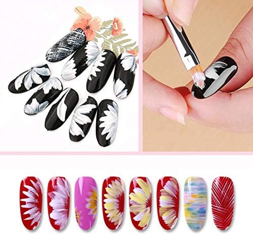 Short Handle Nail Brushes | Crescent Petal Pen | | 8 pc Set | Single pc #1-#8