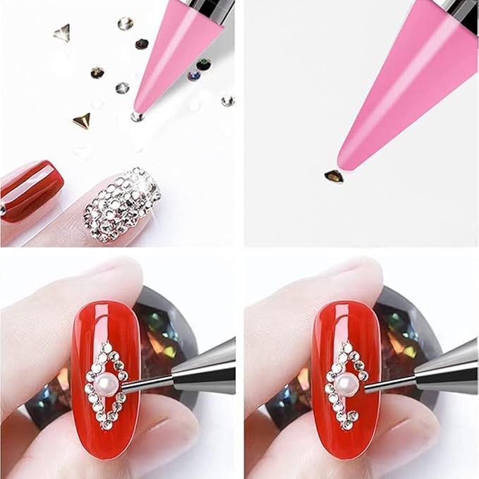 Nail Rhinestone Picker Dotting Tool | Pink Case