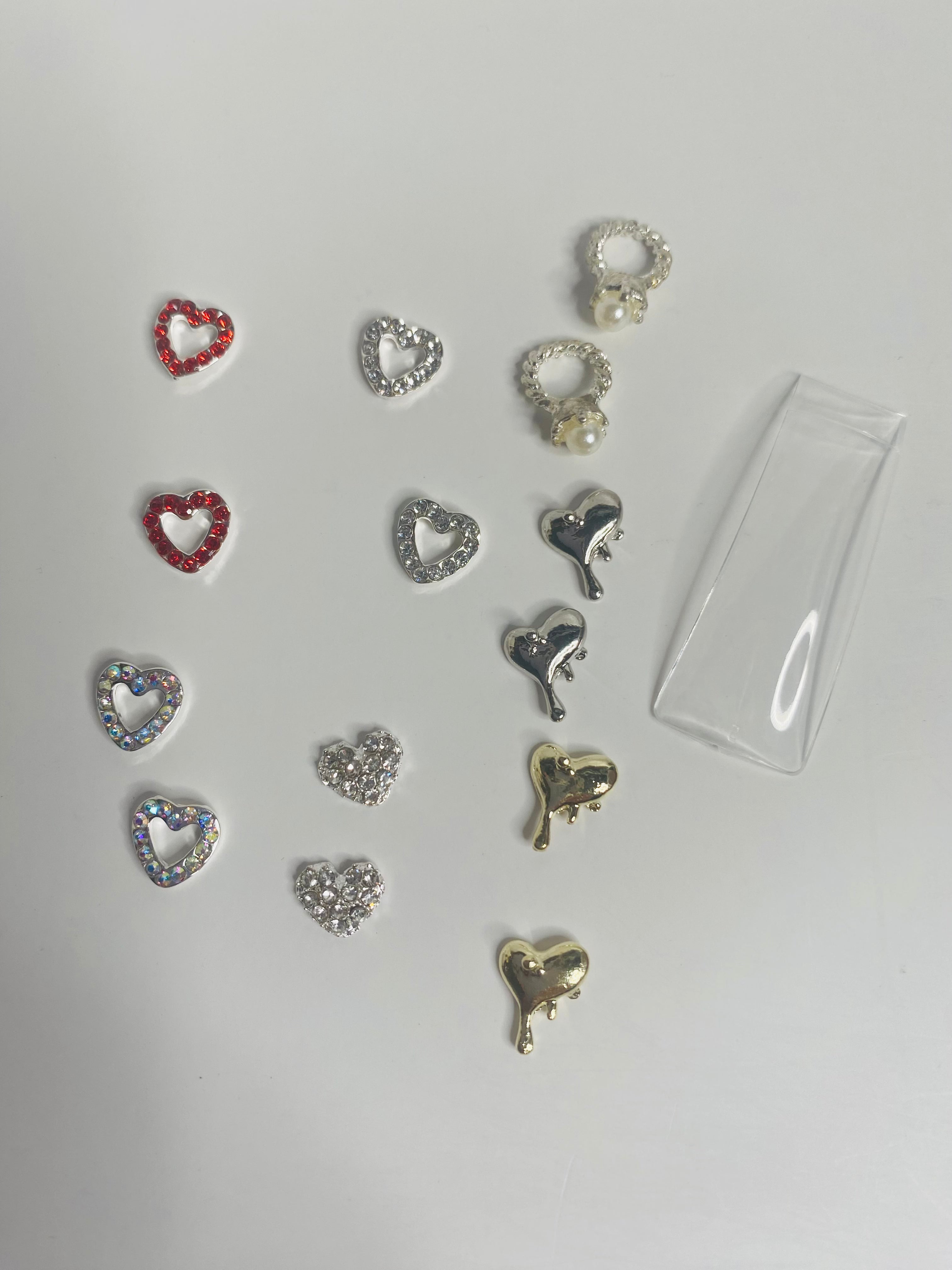 Charms heart gold and silver