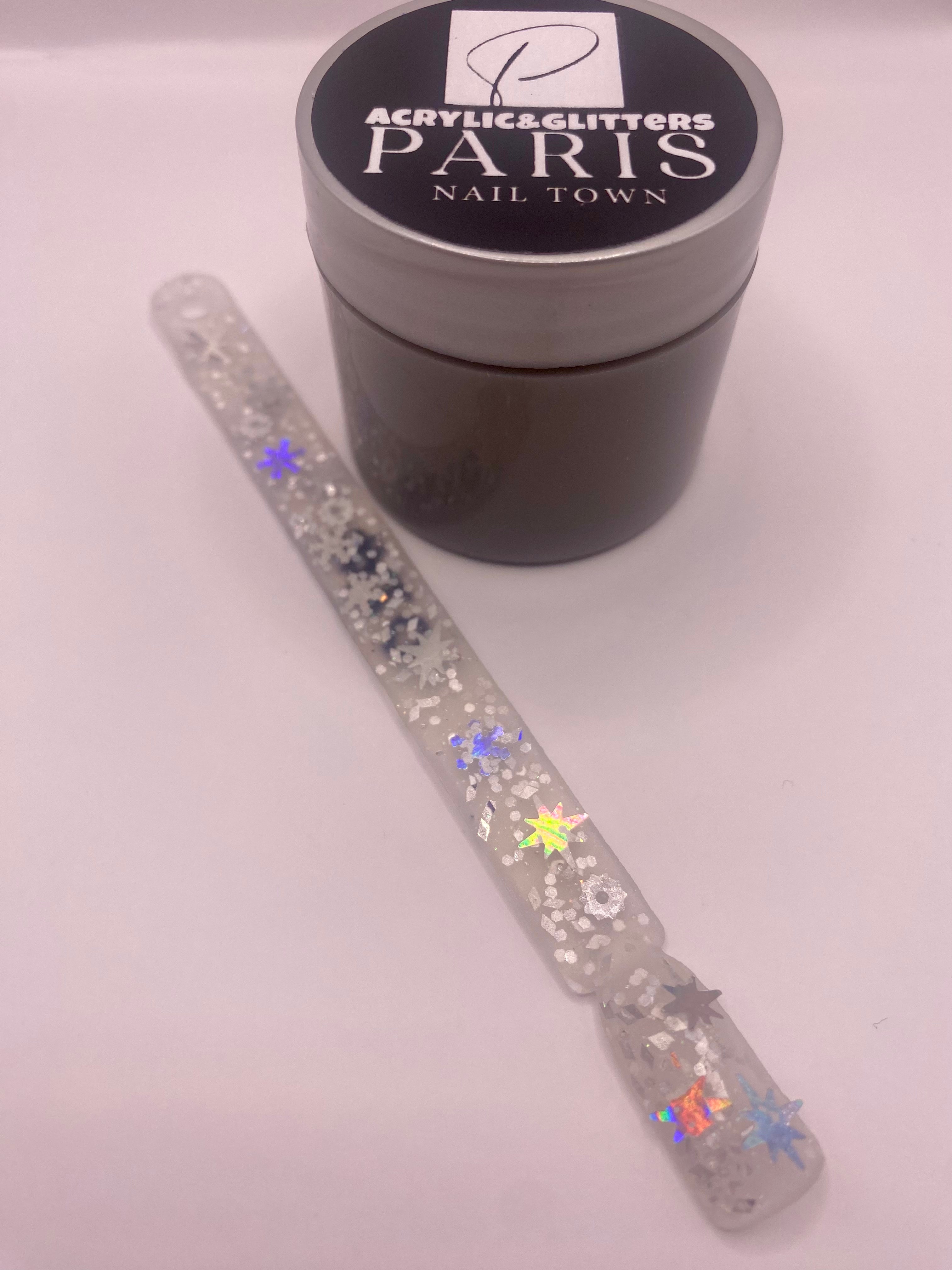 SNOW FLAKES,CHRISTMAS CHUNKY GLITTER ACRYLICS POWDER 6 COLORS AVAILABLE 1.OZ EACH JAR