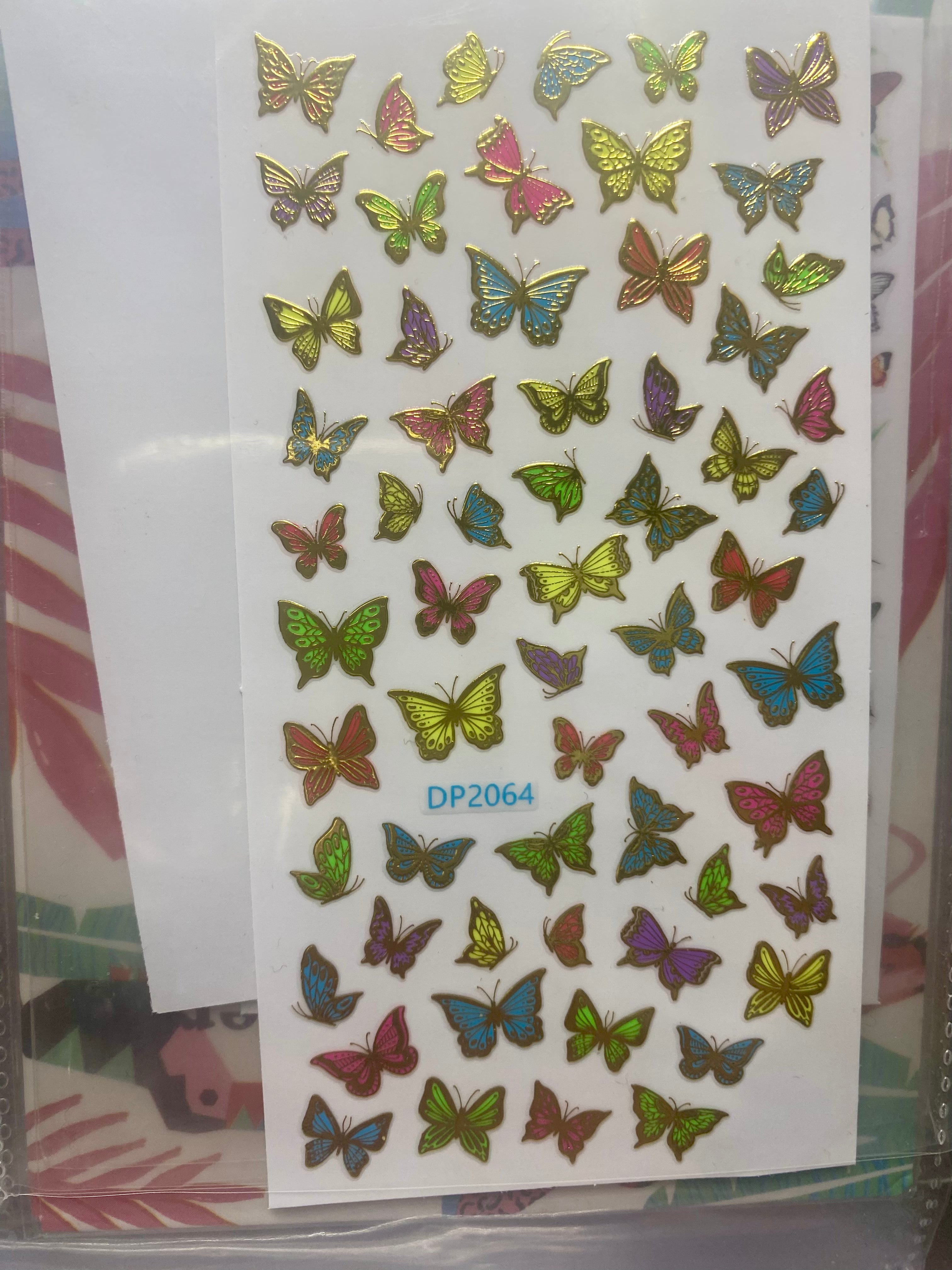 Butterfly nail art stickers decals