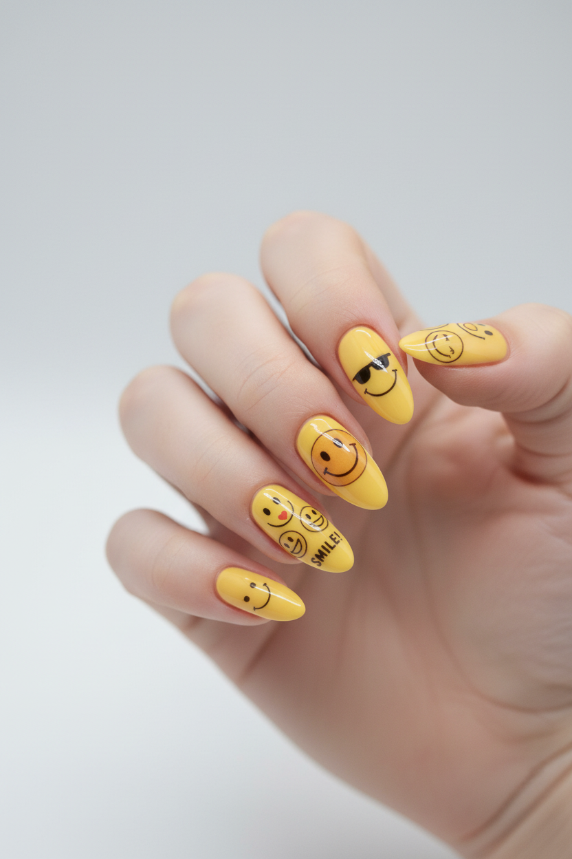 Emoji happy face nail art stickers nail decoration
