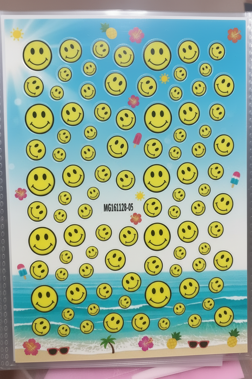 Emoji happy face nail art stickers nail decoration