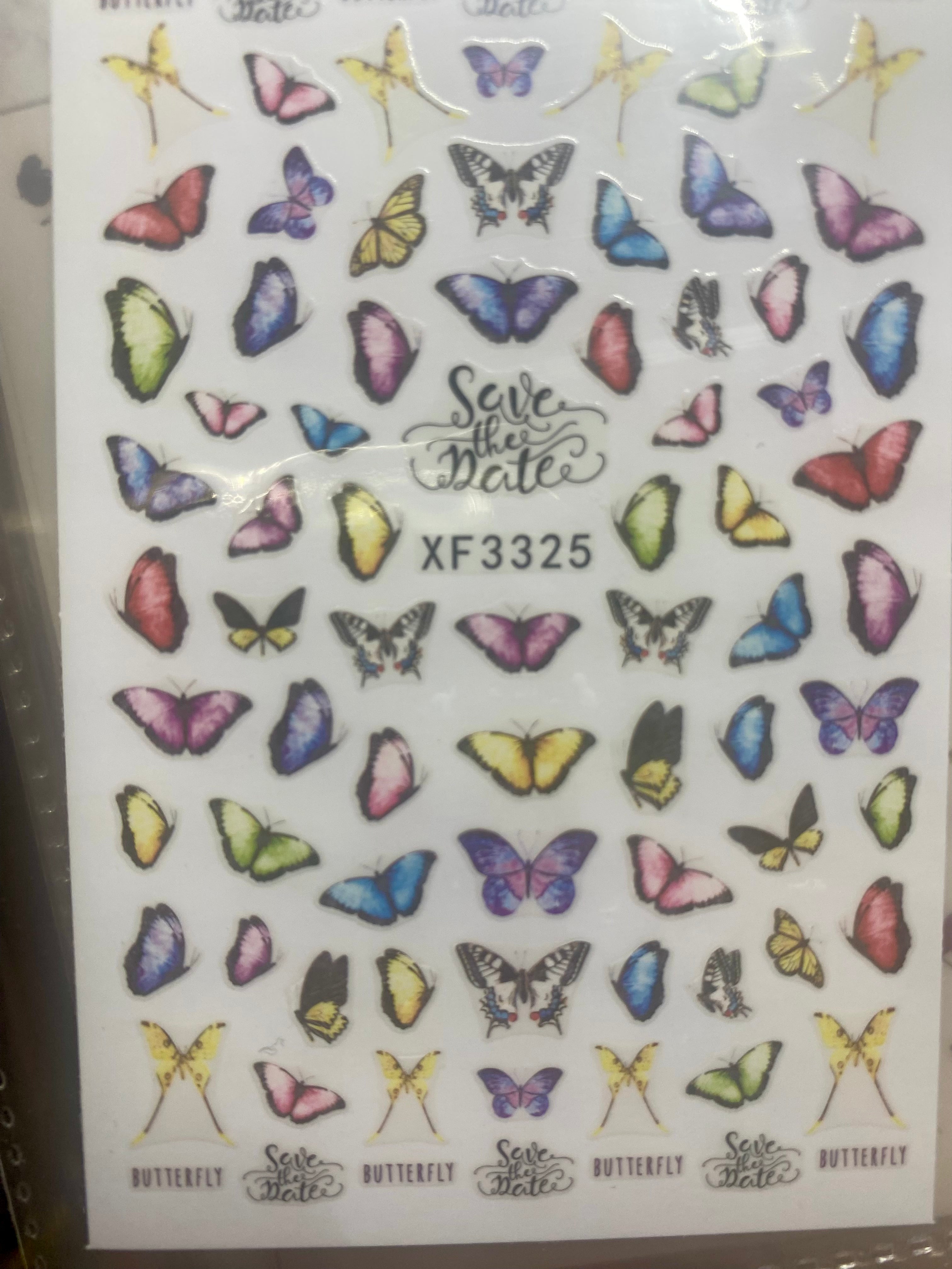 Butterfly nail art stickers decals
