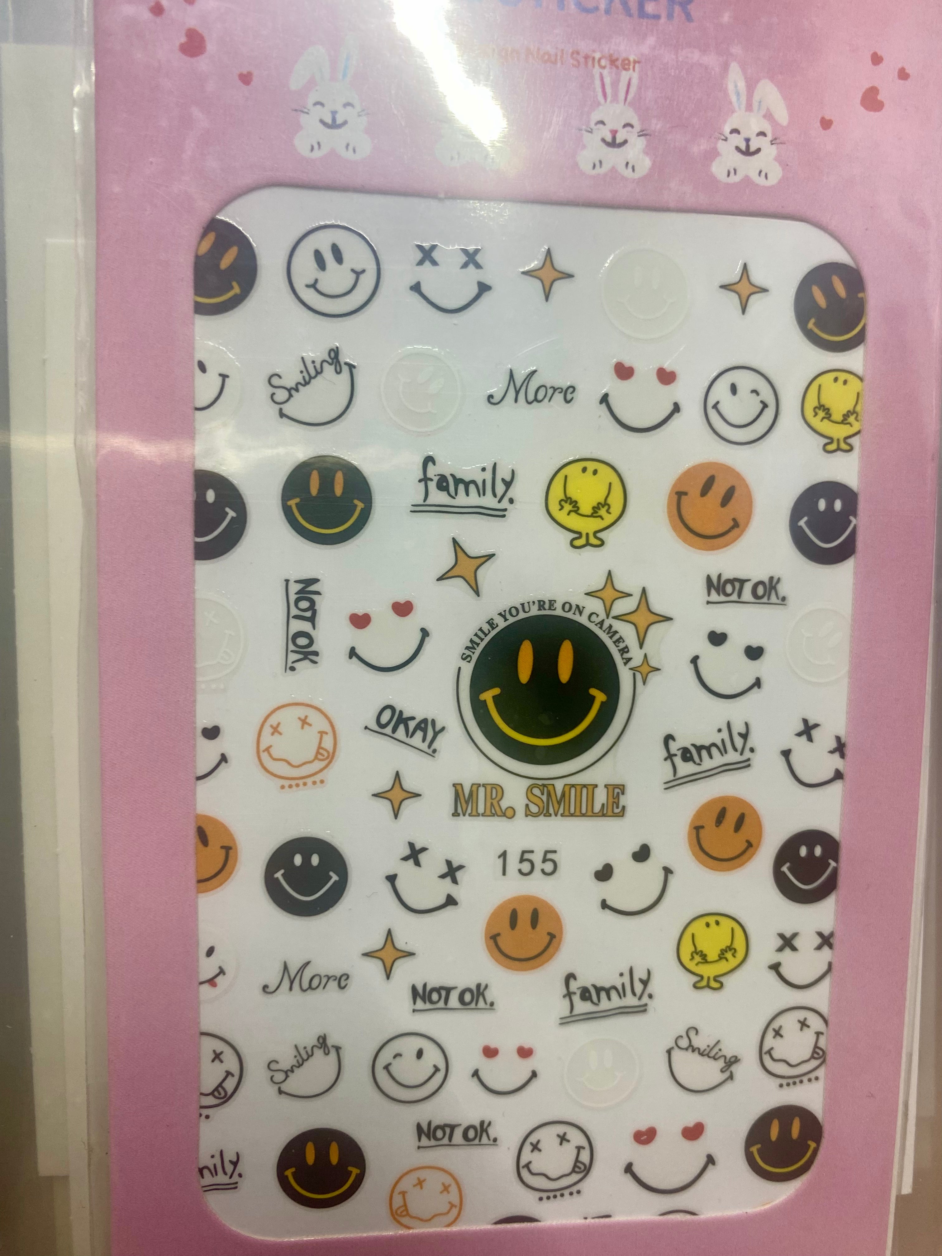 Emoji happy face nail art stickers nail decoration