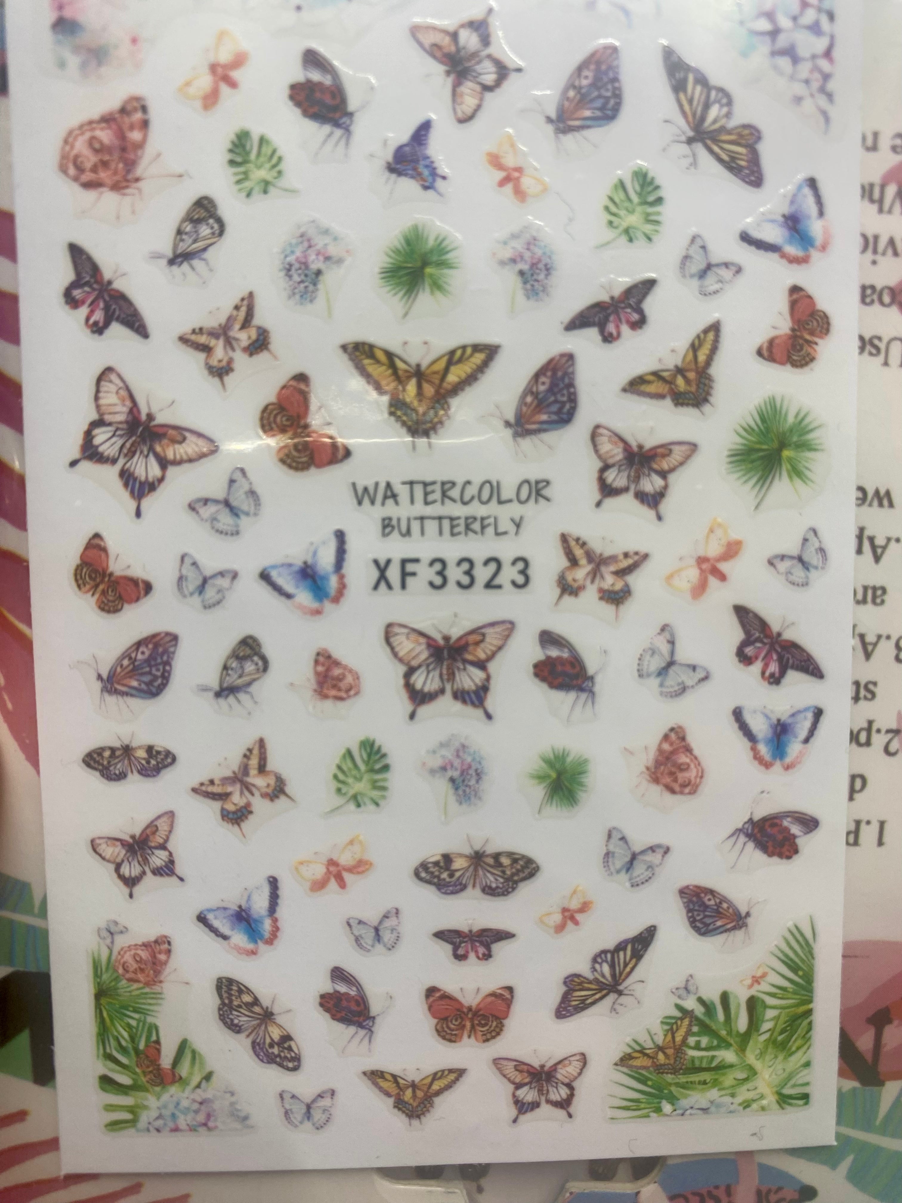 Butterfly nail art stickers decals