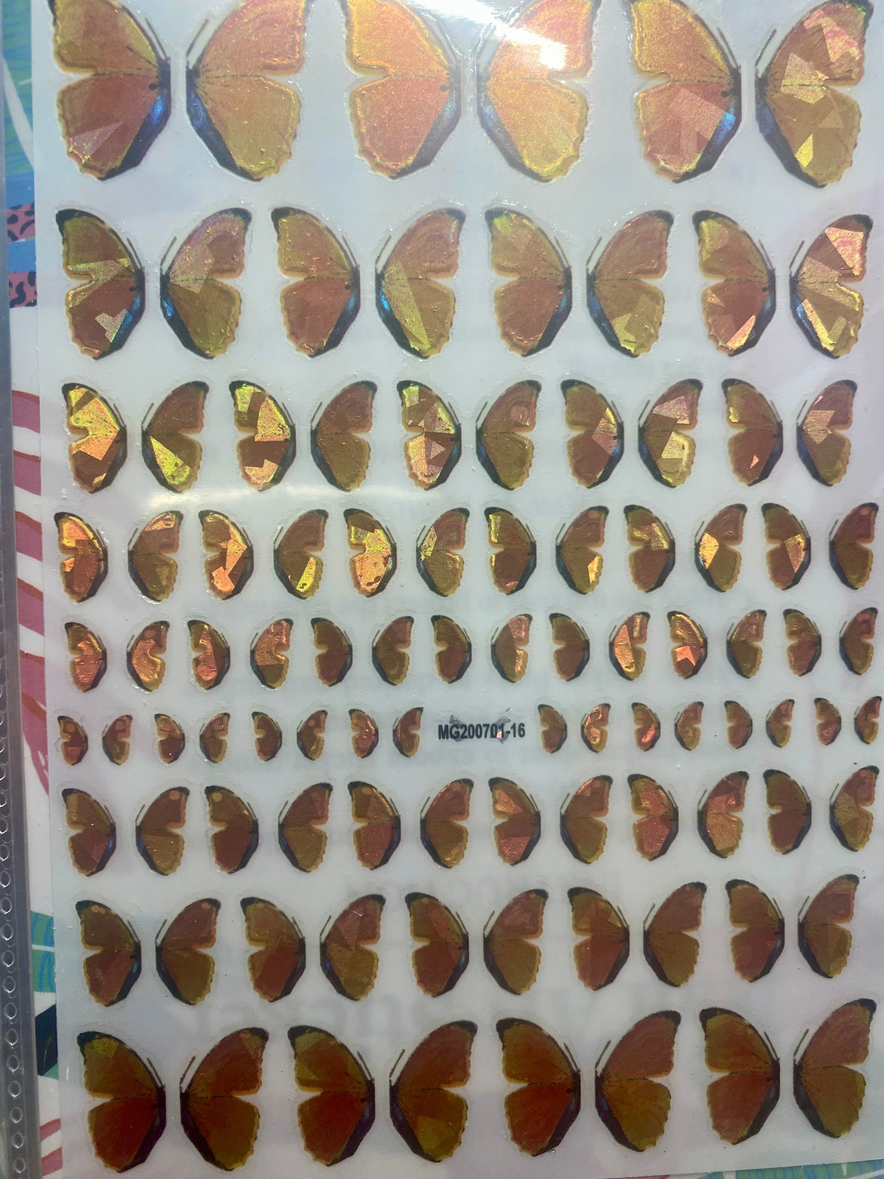 Butterfly nail art stickers decals
