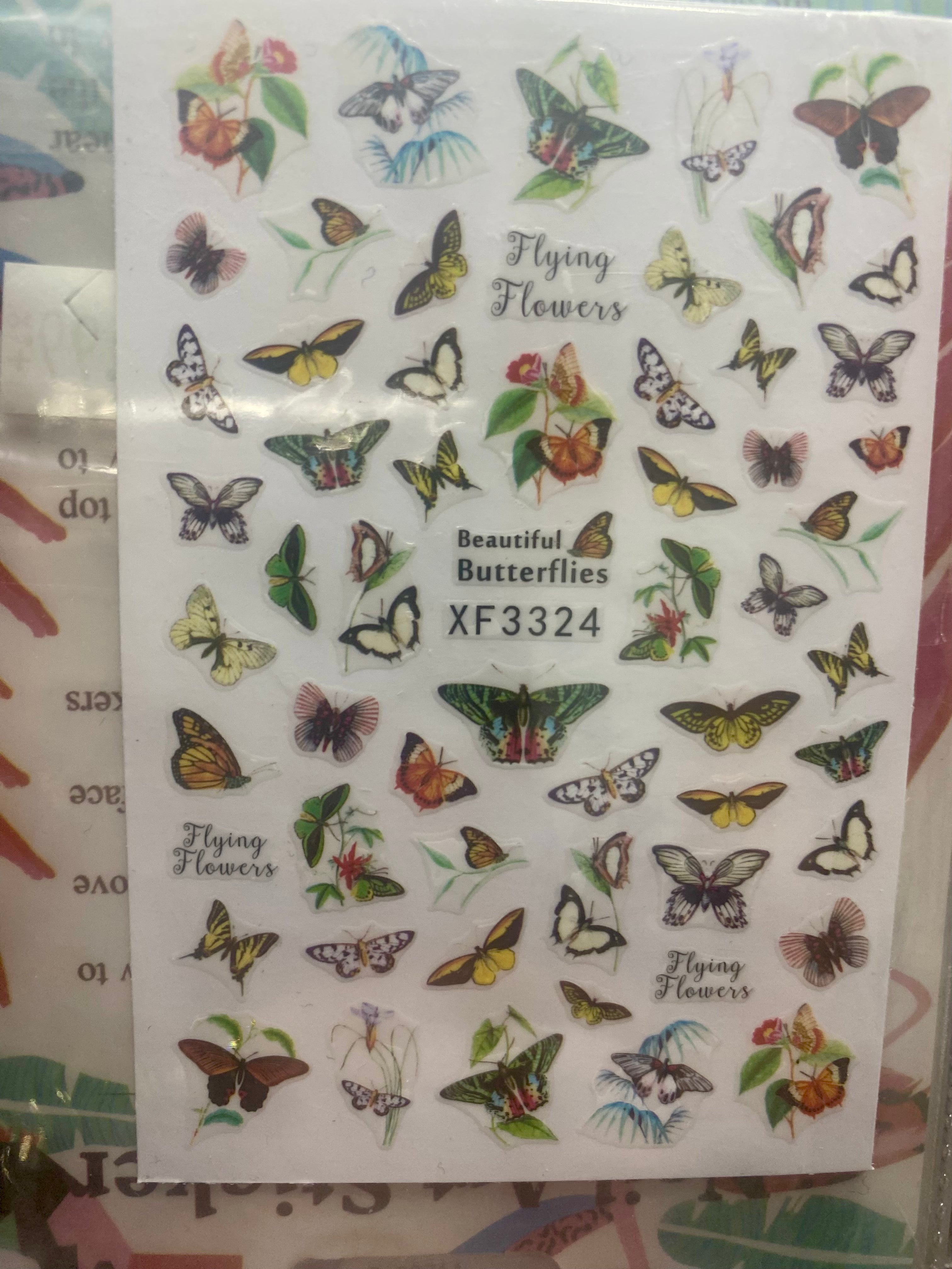 Butterfly nail art stickers decals